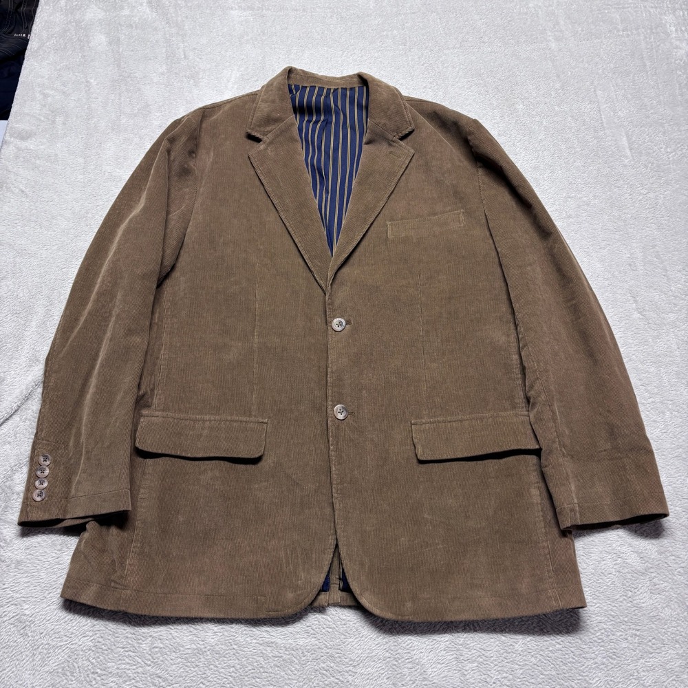 Club Room Blazer Mens XL Sport Coat Jacket Brown Corduroy Button-Down EUC